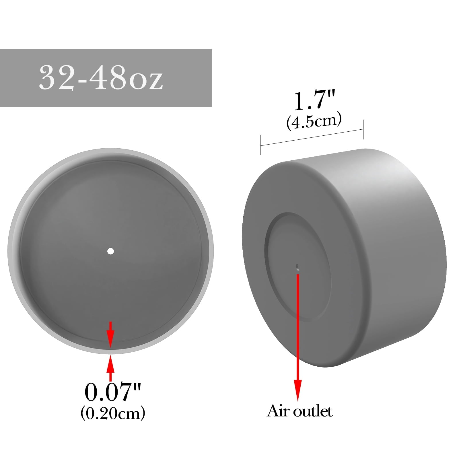 Linkidea 2 Pack Water Bottle Boot Compatible with Nalgene Sustain Wide Mouth 32oz/48oz, Narrow Mouth 32oz, Silicone Anti-Slip Bottle Bottom Bumper Protector (Grey) - Pick 665