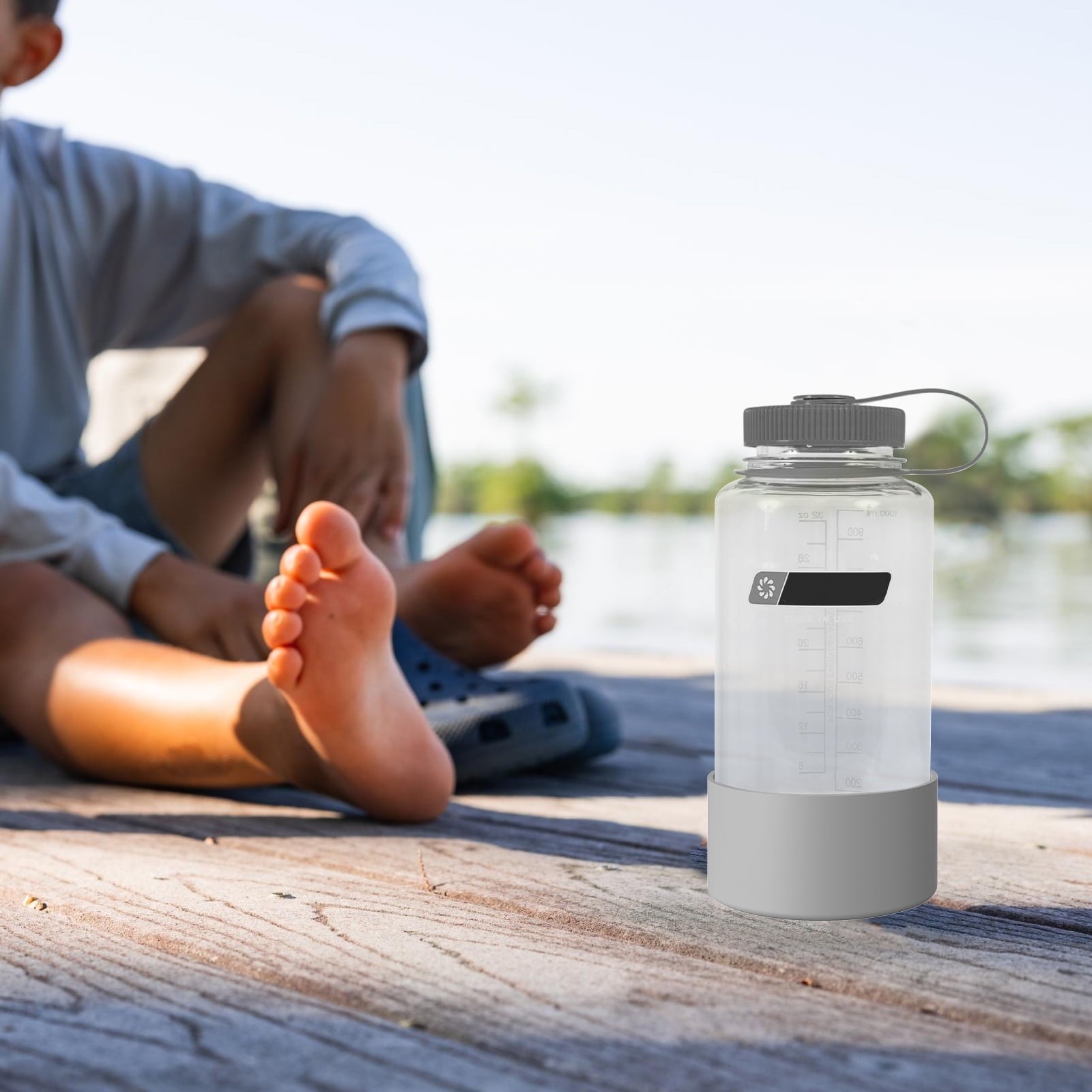 Linkidea 2 Pack Water Bottle Boot Compatible with Nalgene Sustain Wide Mouth 32oz/48oz, Narrow Mouth 32oz, Silicone Anti-Slip Bottle Bottom Bumper Protector (Grey) - Pick 665