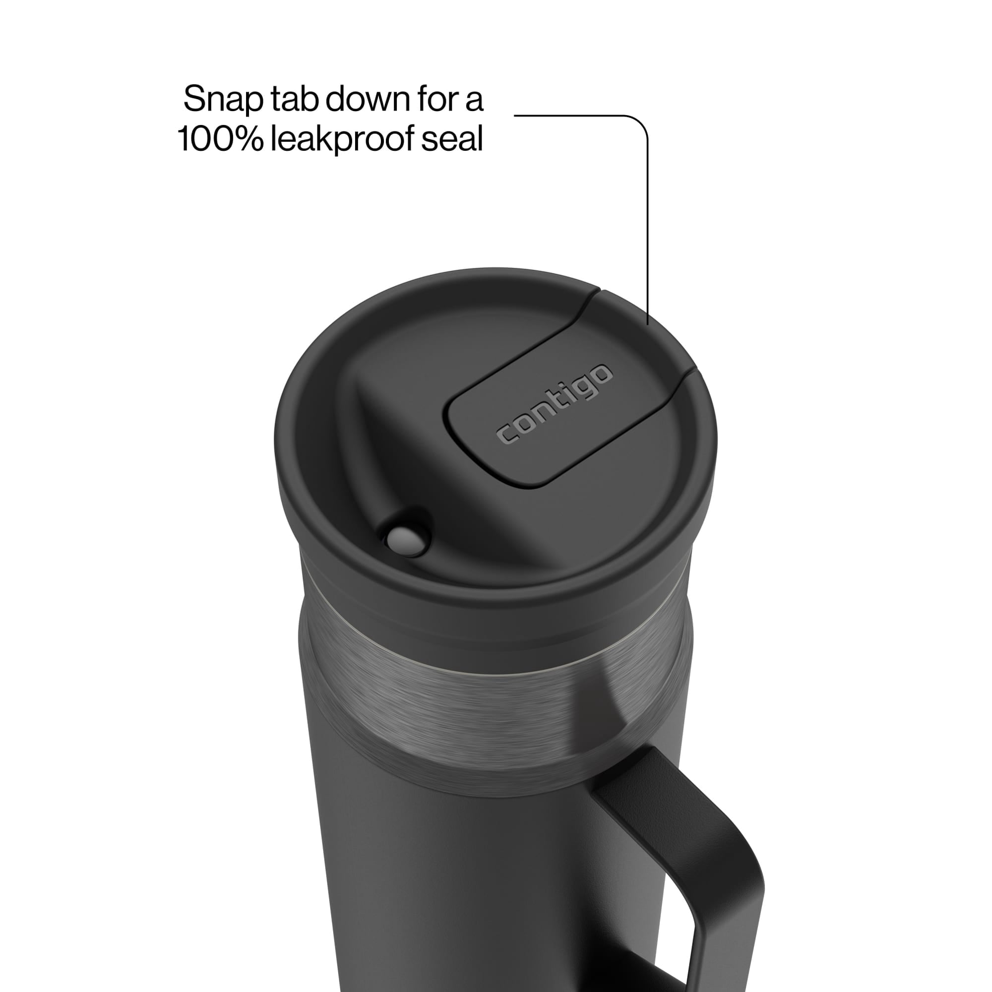 Contigo SnapSeal Leakproof Stainless Steel Reusable Water Bottle Tumbler with Side Handle, Dark Blue/Bronze, 20 oz - Pick 159