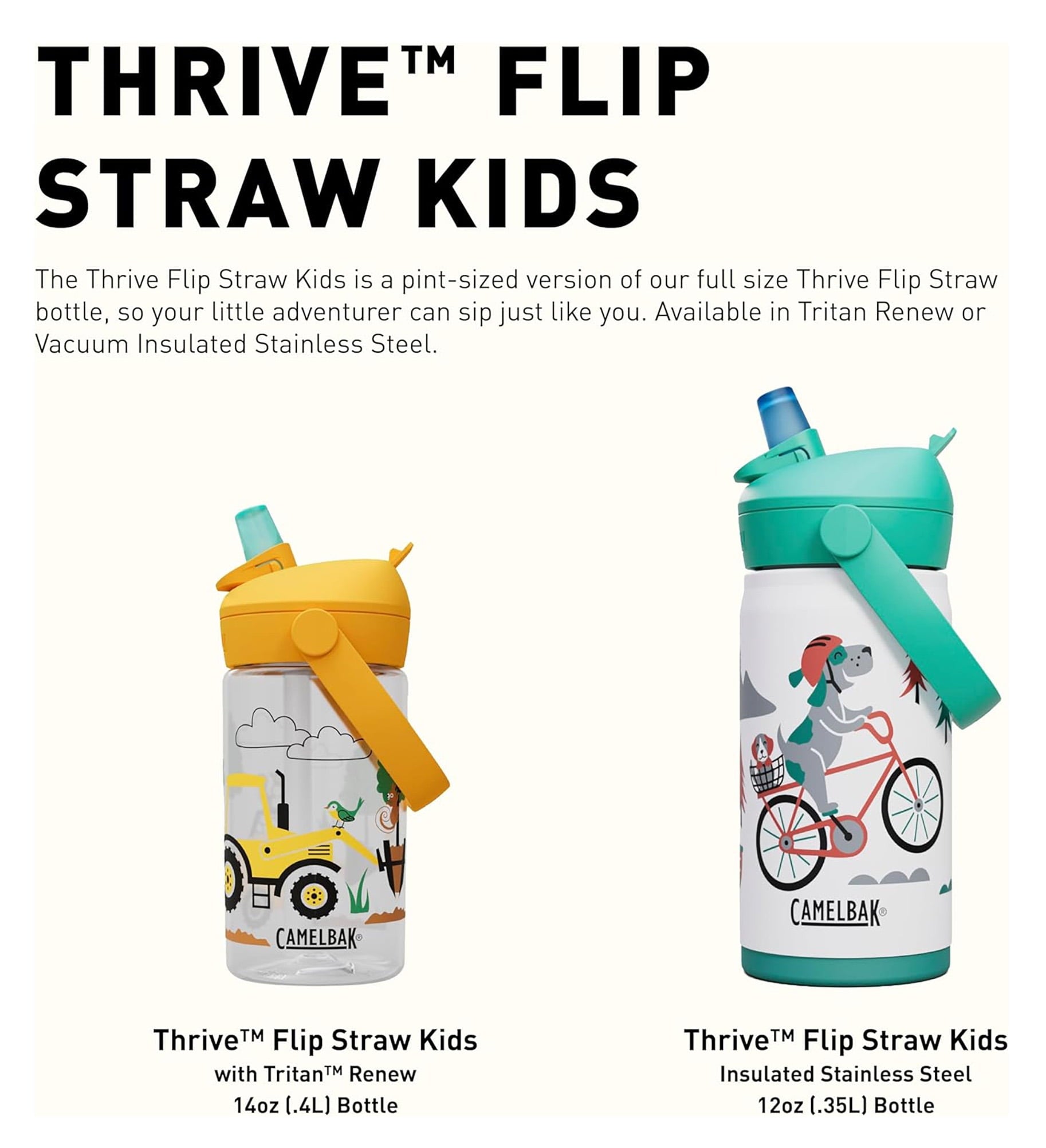 Camelbak Thrive™ Flip Straw Kids 14oz Bottle, Friendly Forest - Pick 129