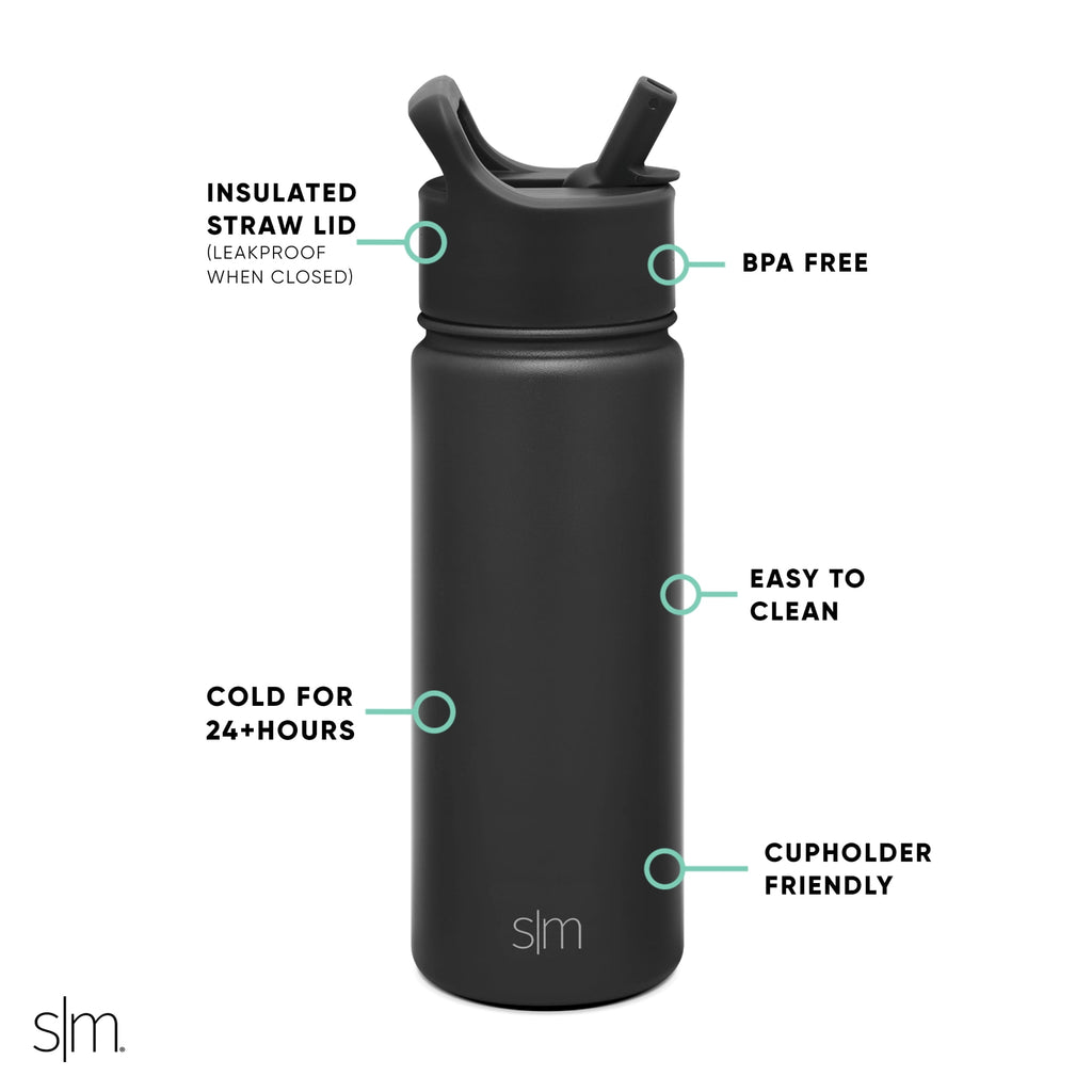 Simple Modern Summit Water Bottle Straw Lid Vacuum Insulated Stainless Steel Bottle | 18 fl oz - Pick 325