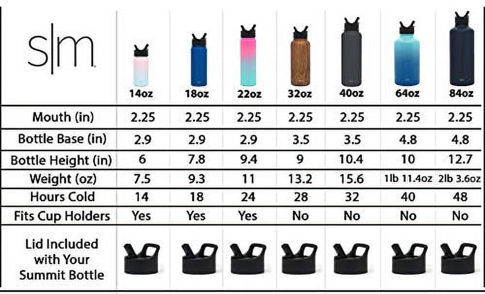 Simple Modern Summit Water Bottle Straw Lid Vacuum Insulated Stainless Steel Bottle | 18 fl oz - Pick 325