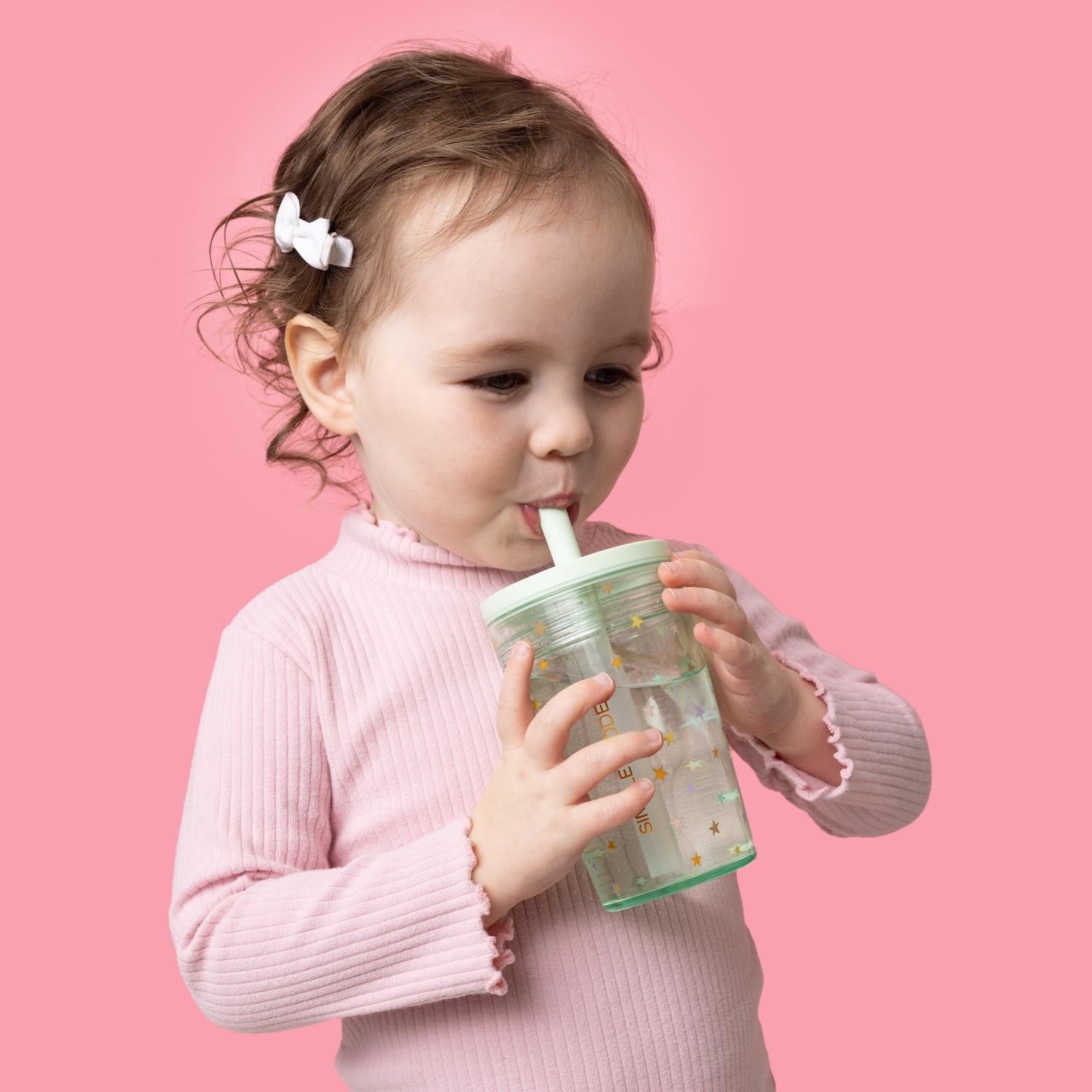Simple Modern 12 fl oz Tritan Plastic Junior Tumbler with Silicone Straw Lid for Toddlers | Stars - Pick 382