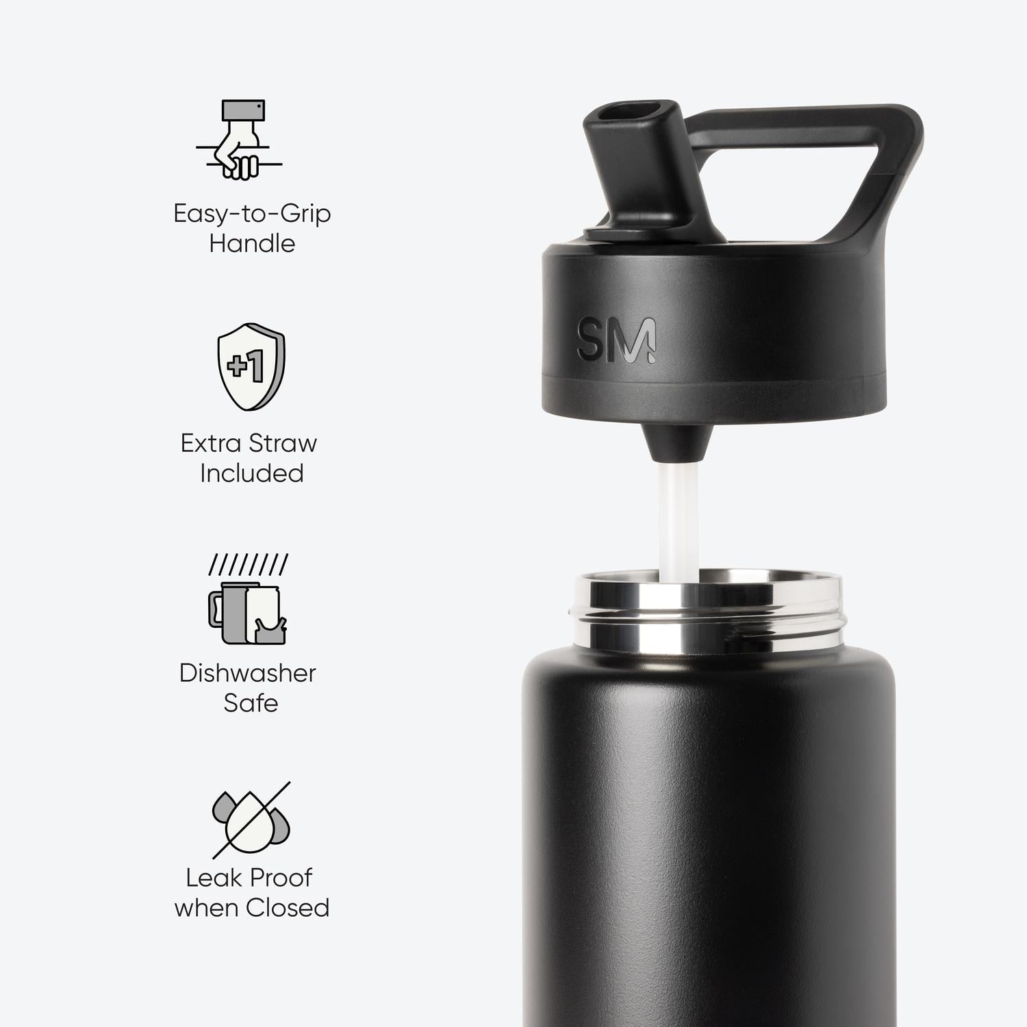 Simple Modern 30 fl oz Insulated Stainless Steel Summit Wide Mouth Water Bottle with Straw Lid | Slumberland - Pick 504