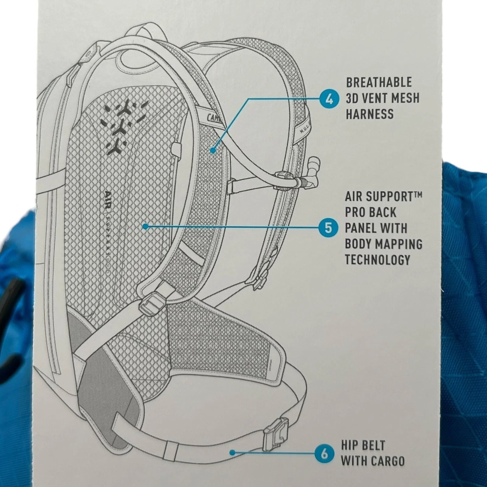 CAMELBAK M.U.L.E Pro 14L Bike Hydration Backpack 100 oz, Ibiza Blue/Orange - Pick 240