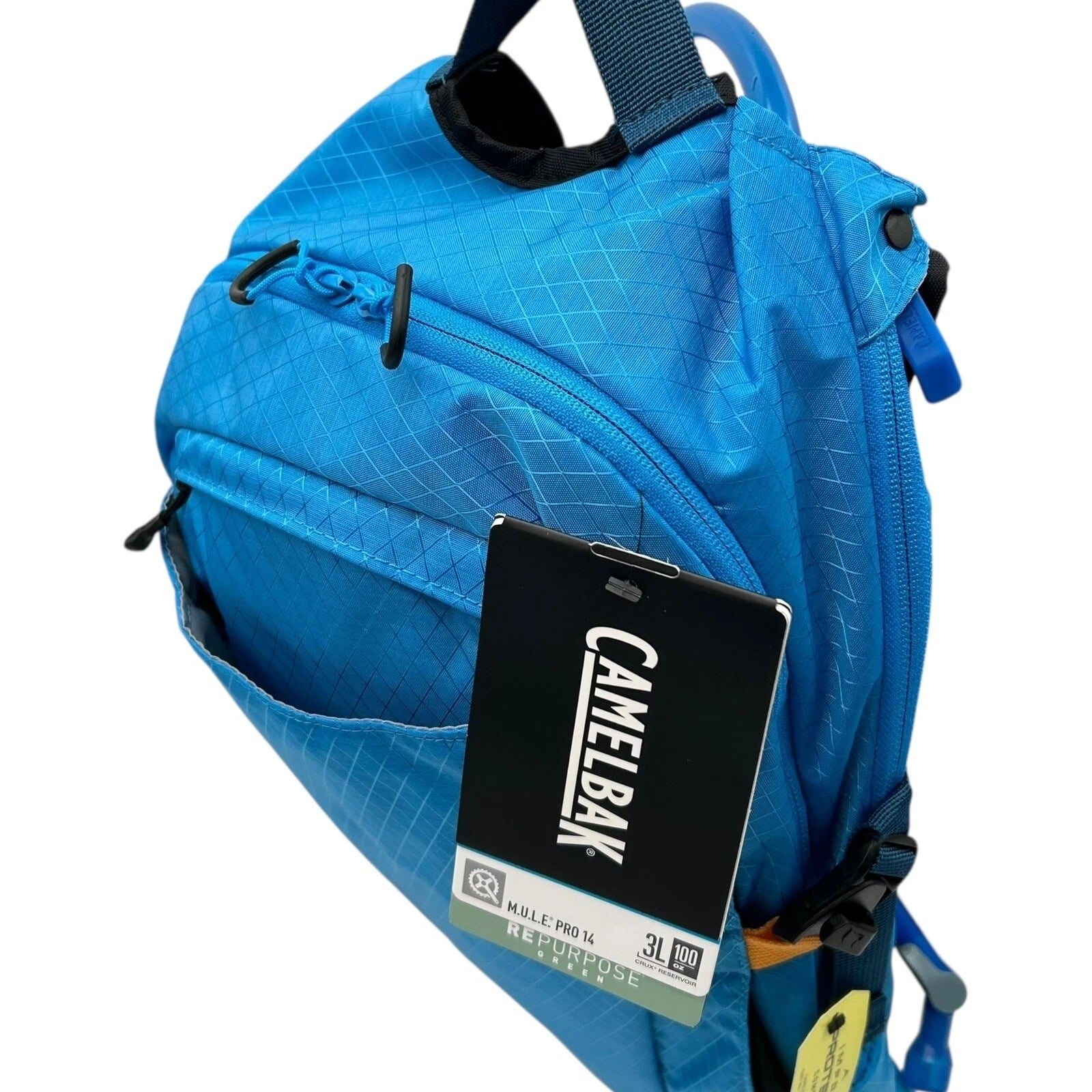 CAMELBAK M.U.L.E Pro 14L Bike Hydration Backpack 100 oz, Ibiza Blue/Orange - Pick 240