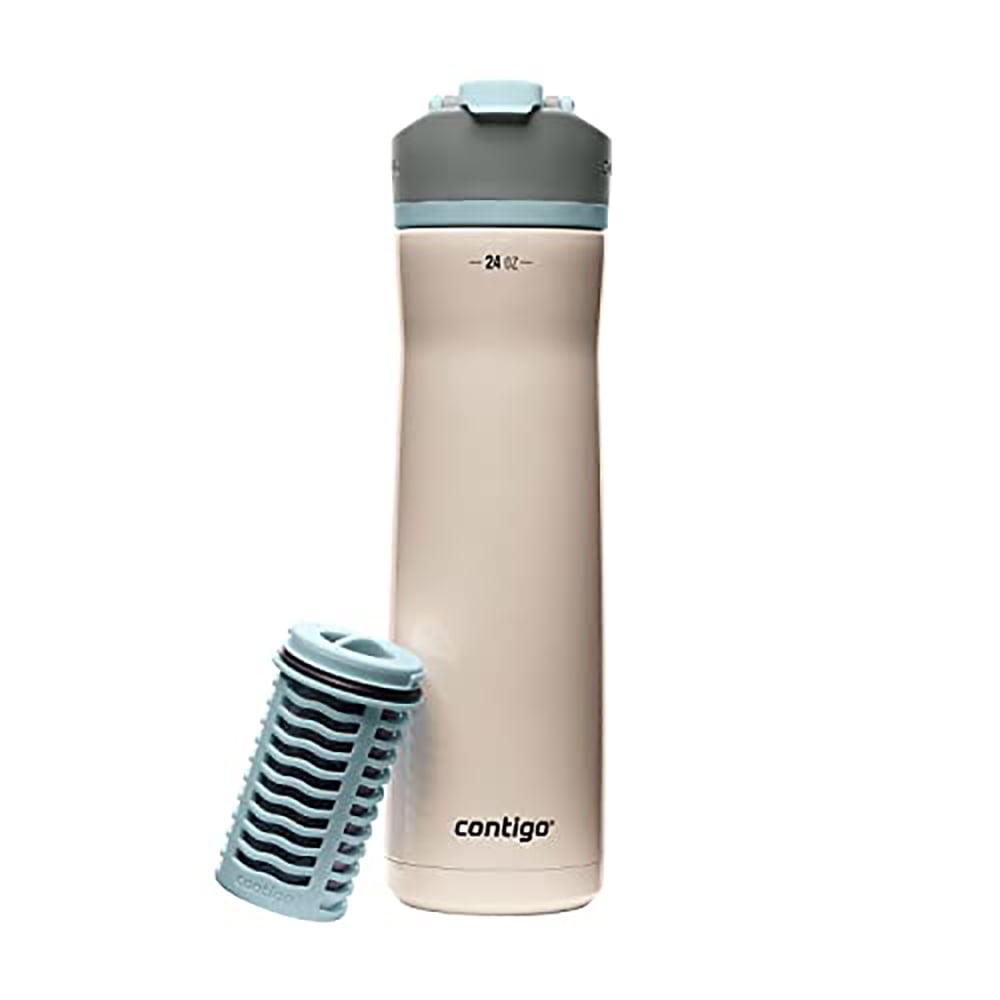 Contigo Clybourn Chill Stainless Steel FreeFlow Filter Water Bottle with AUTOSEAL, 24oz Salt - Pick 256