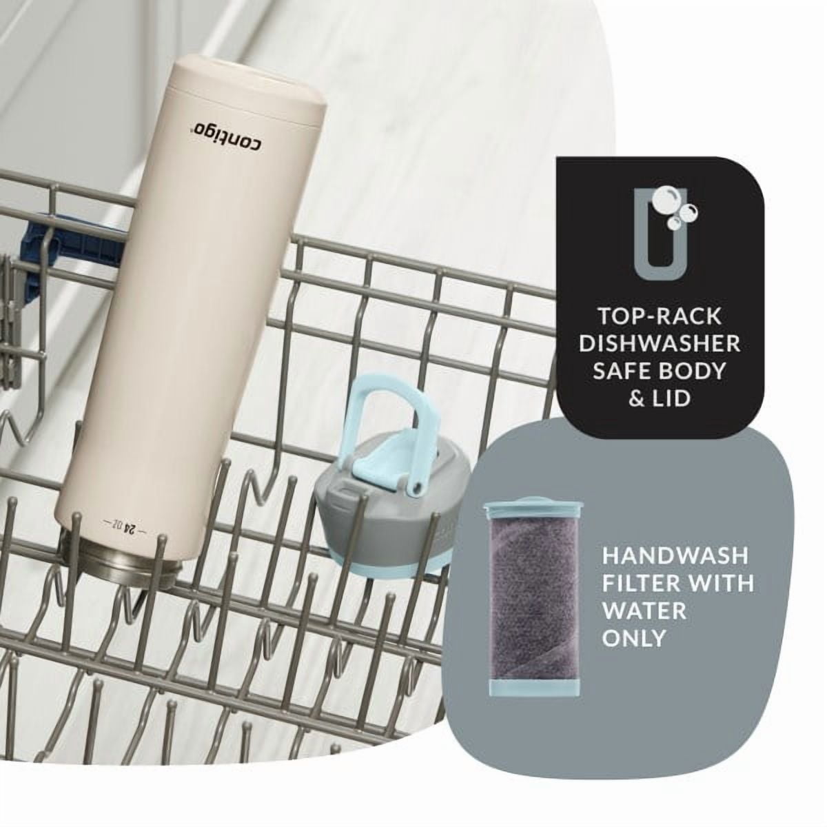 Contigo Clybourn Chill Stainless Steel FreeFlow Filter Water Bottle with AUTOSEAL, 24oz Salt - Pick 256