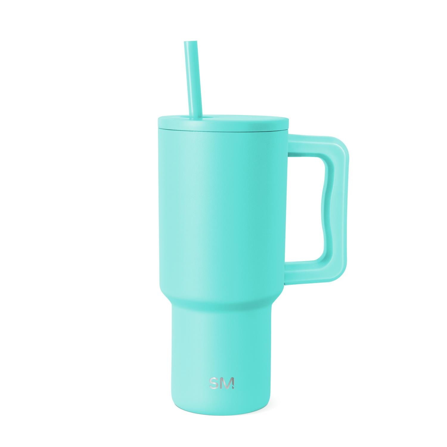 Simple Modern 30 fl oz Insulated Stainless Steel Trek Tumbler with Straw Lid | Seaglass Sage and Cream Checkmate - Pick 125