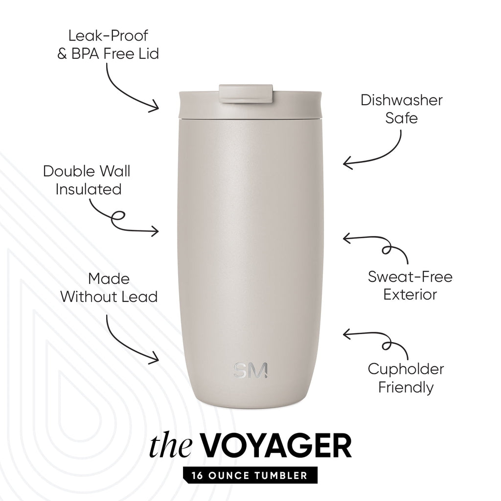 Simple Modern 16 fl oz Insulated Stainless Steel Voyager Coffee Tumbler with Insulated Flip Lid - Pick 503