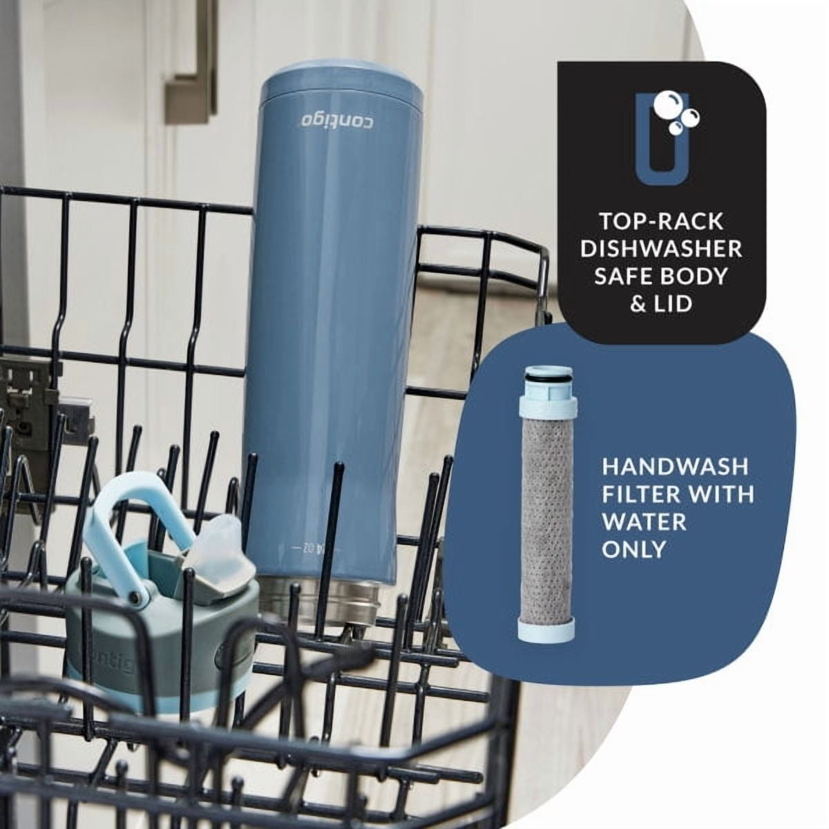 Contigo 24 oz. Wells Chill Stainless Steel Filter Bottle w/ Filters - Dark Ice - Pick 260