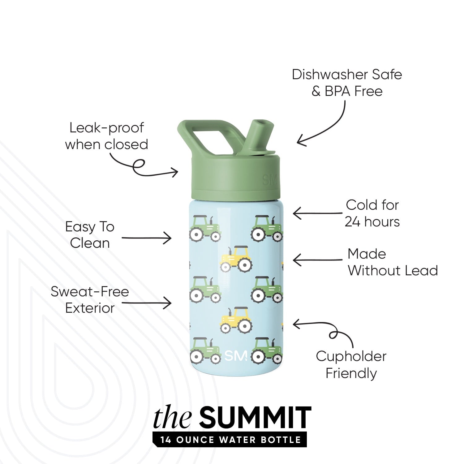 Simple Modern 14oz Summit Water Bottle with Straw Lid | Confetti - Pick 512