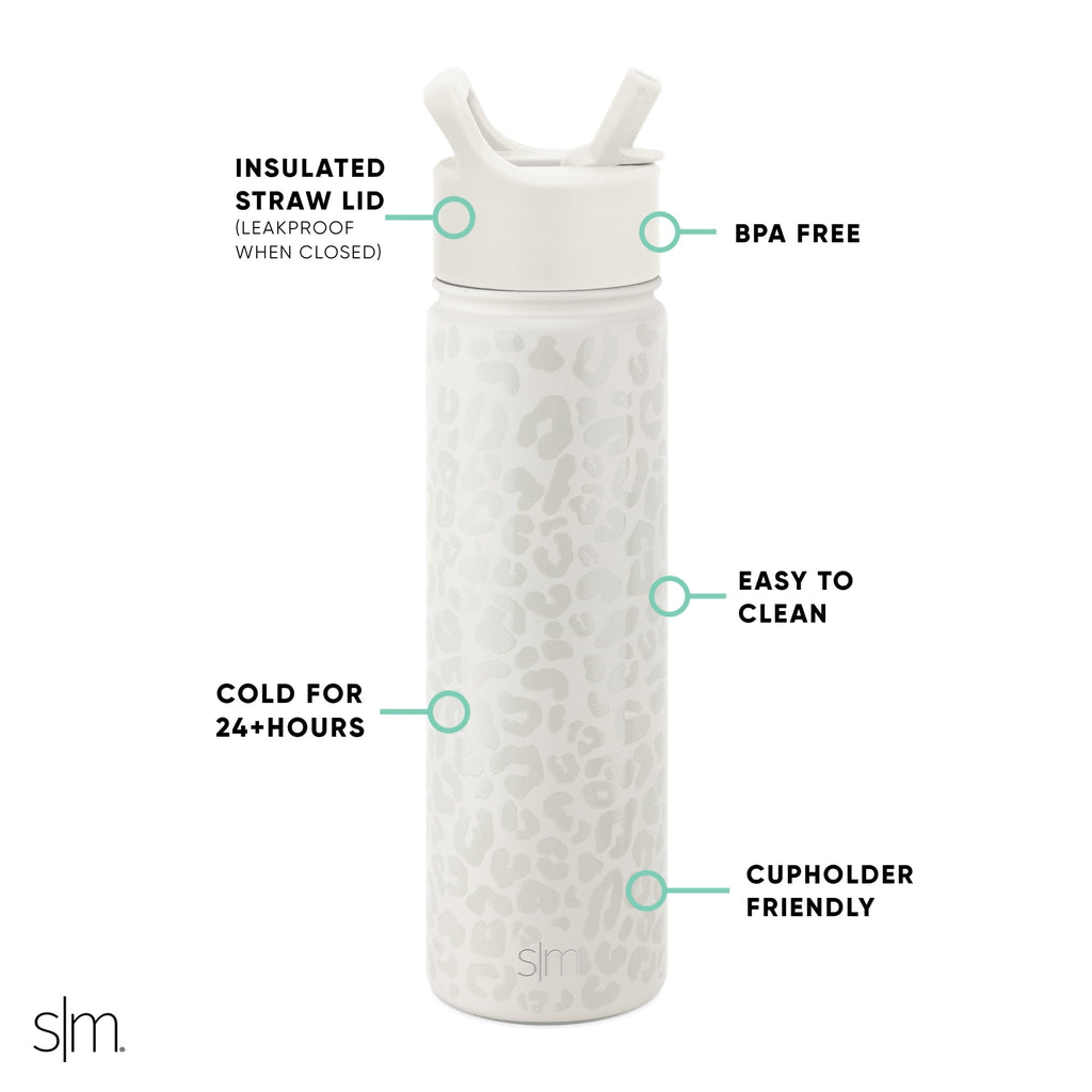 Simple Modern Summit Water Bottle Straw Lid Vacuum Insulated Stainless Steel Bottle | 22 fl oz - Pick 750