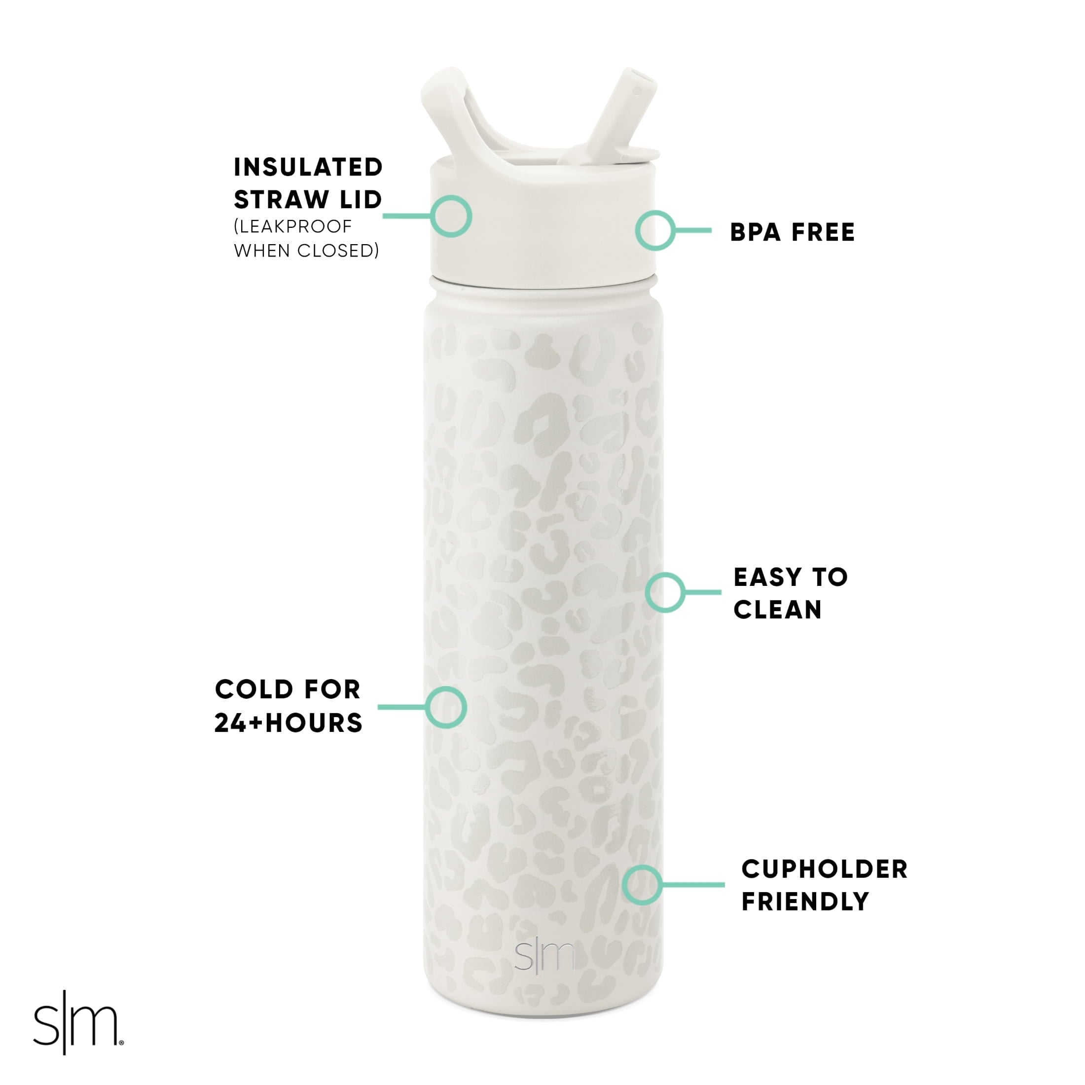 Simple Modern Summit Water Bottle Straw Lid Vacuum Insulated Stainless Steel Bottle | 22 fl oz - Pick 750