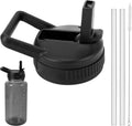 Straw Lid Compatible with Nalgene Water Bottles 32 OZ, BPA-Free Straws Lid with Handle for Nalgene Wide Mouth, Replacement Bottle Cap Accessories with 2 Straws and 1 Straw Brush - Pick 504
