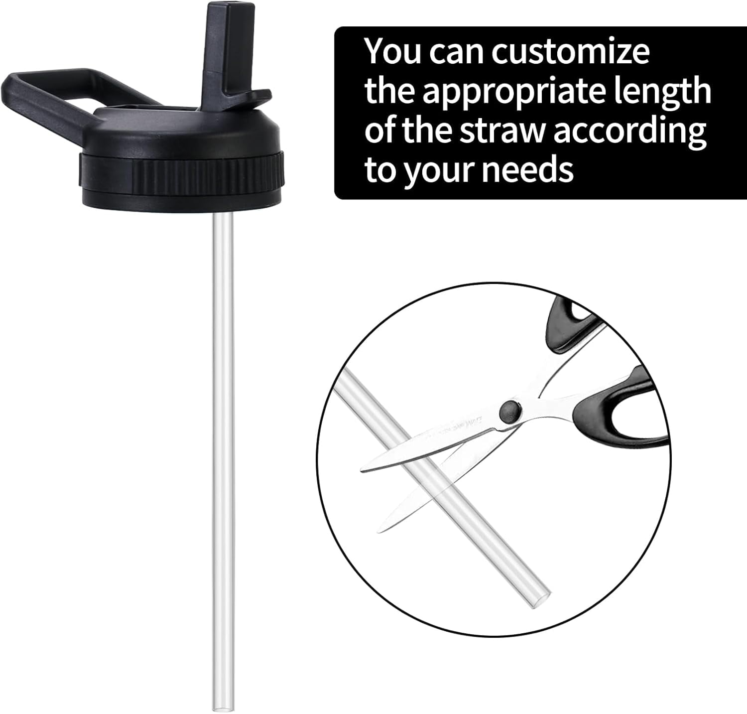 Straw Lid Compatible with Nalgene Water Bottles 32 OZ, BPA-Free Straws Lid with Handle for Nalgene Wide Mouth, Replacement Bottle Cap Accessories with 2 Straws and 1 Straw Brush - Pick 504