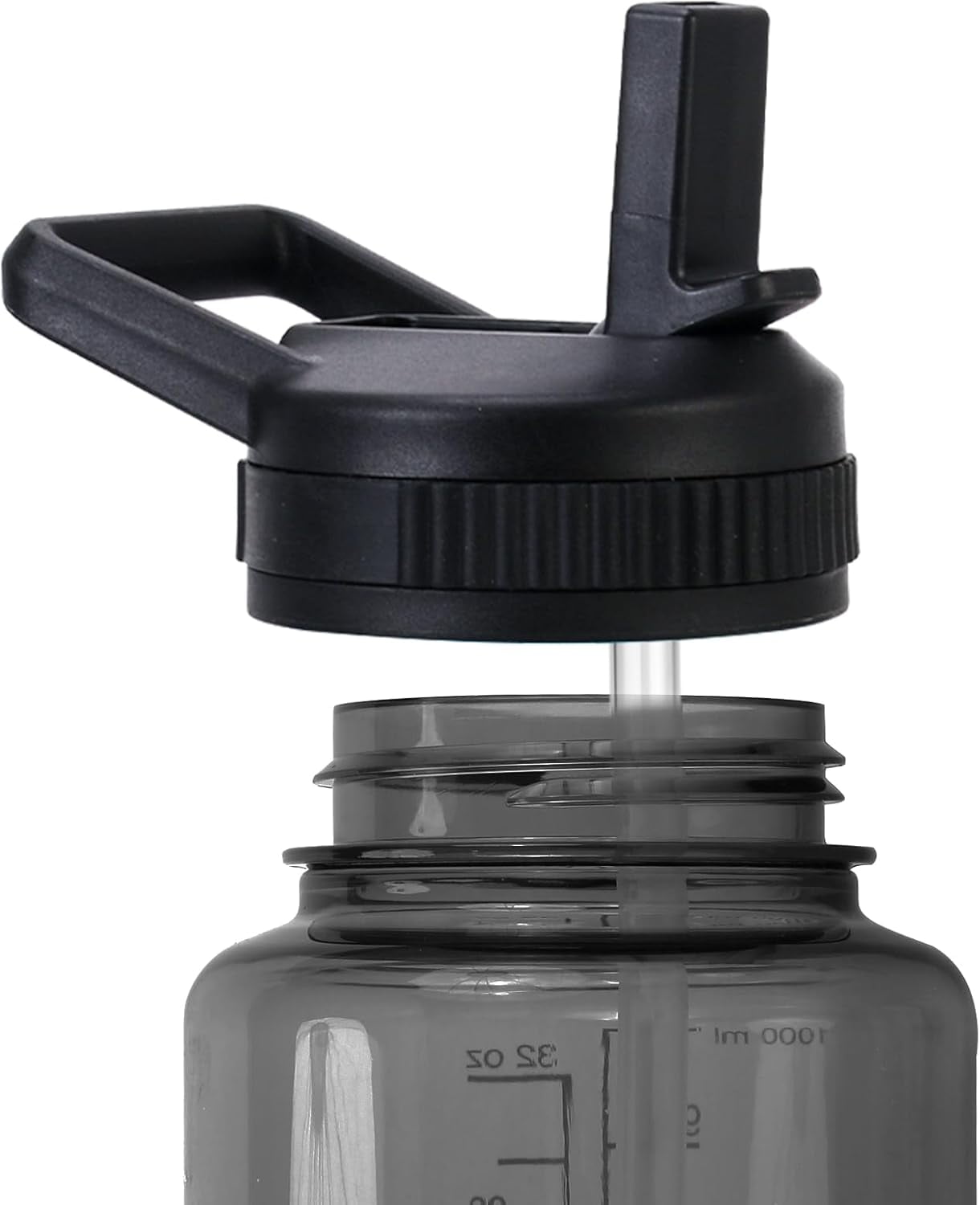 Straw Lid Compatible with Nalgene Water Bottles 32 OZ, BPA-Free Straws Lid with Handle for Nalgene Wide Mouth, Replacement Bottle Cap Accessories with 2 Straws and 1 Straw Brush - Pick 504