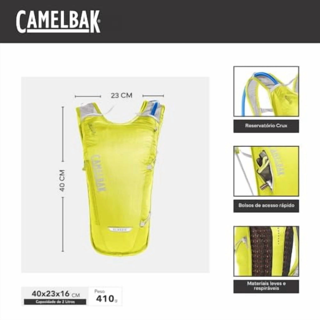 Camelbak Classic Light Hydration Pack Bag Inc Reservior Yellow/Silver 70oz - Pick 631