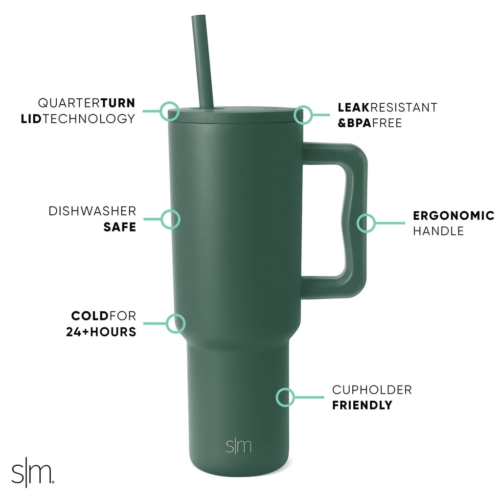 Simple Modern 40 fl oz Insulated Stainless Steel Trek Tumbler with Straw Lid | 80s Mix - Pick 812