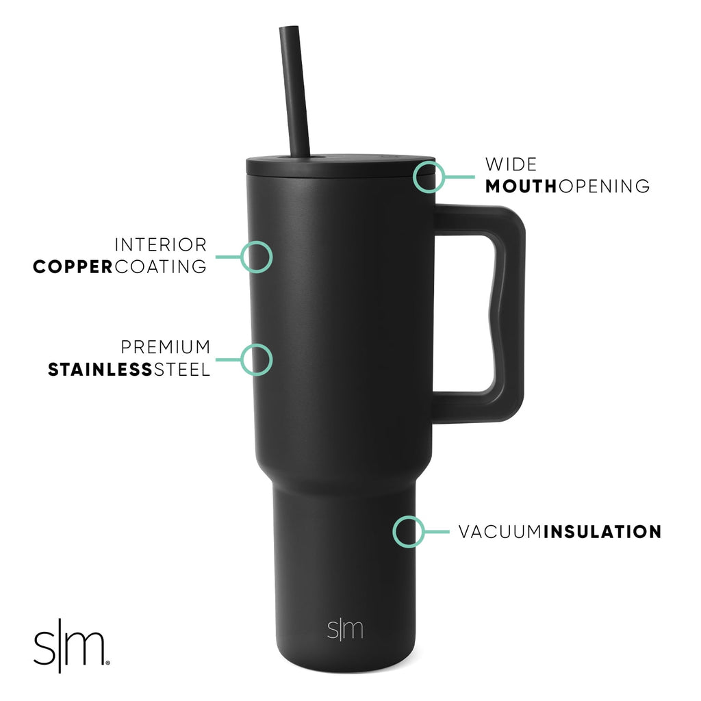 Simple Modern 40 fl oz Insulated Stainless Steel Trek Tumbler with Straw Lid | 80s Mix - Pick 812