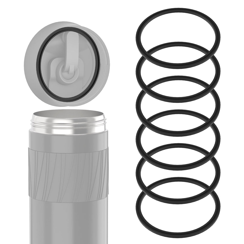 Linkidea 6 Pack Water Bottle Gasket Replacement Compatible with Contigo Byron Snapseal Travel Mug 16oz/20oz, Silicone O Ring Leak Proof Rubber Seal with Tweezer for Bottle Lid, Black - Pick 593
