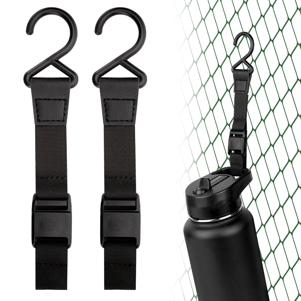Linkidea 2 Pack Fence Hooks for Waterbottle, Compatible with Stanley, Nalgene, IRON FLASK with Handle Bottle &amp; Tumbler, S Shaped Hook Hanger Magnetic Buckle for Outdoor Sports Camping - Pick 586