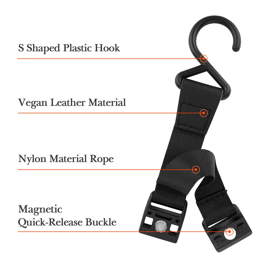 Linkidea 2 Pack Fence Hooks for Waterbottle, Compatible with Stanley, Nalgene, IRON FLASK with Handle Bottle &amp; Tumbler, S Shaped Hook Hanger Magnetic Buckle for Outdoor Sports Camping - Pick 586