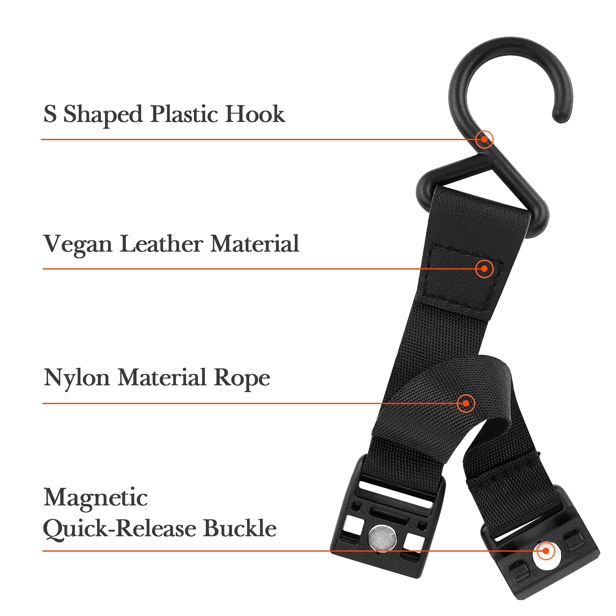 Linkidea 2 Pack Fence Hooks for Waterbottle, Compatible with Stanley, Nalgene, IRON FLASK with Handle Bottle &amp; Tumbler, S Shaped Hook Hanger Magnetic Buckle for Outdoor Sports Camping - Pick 586