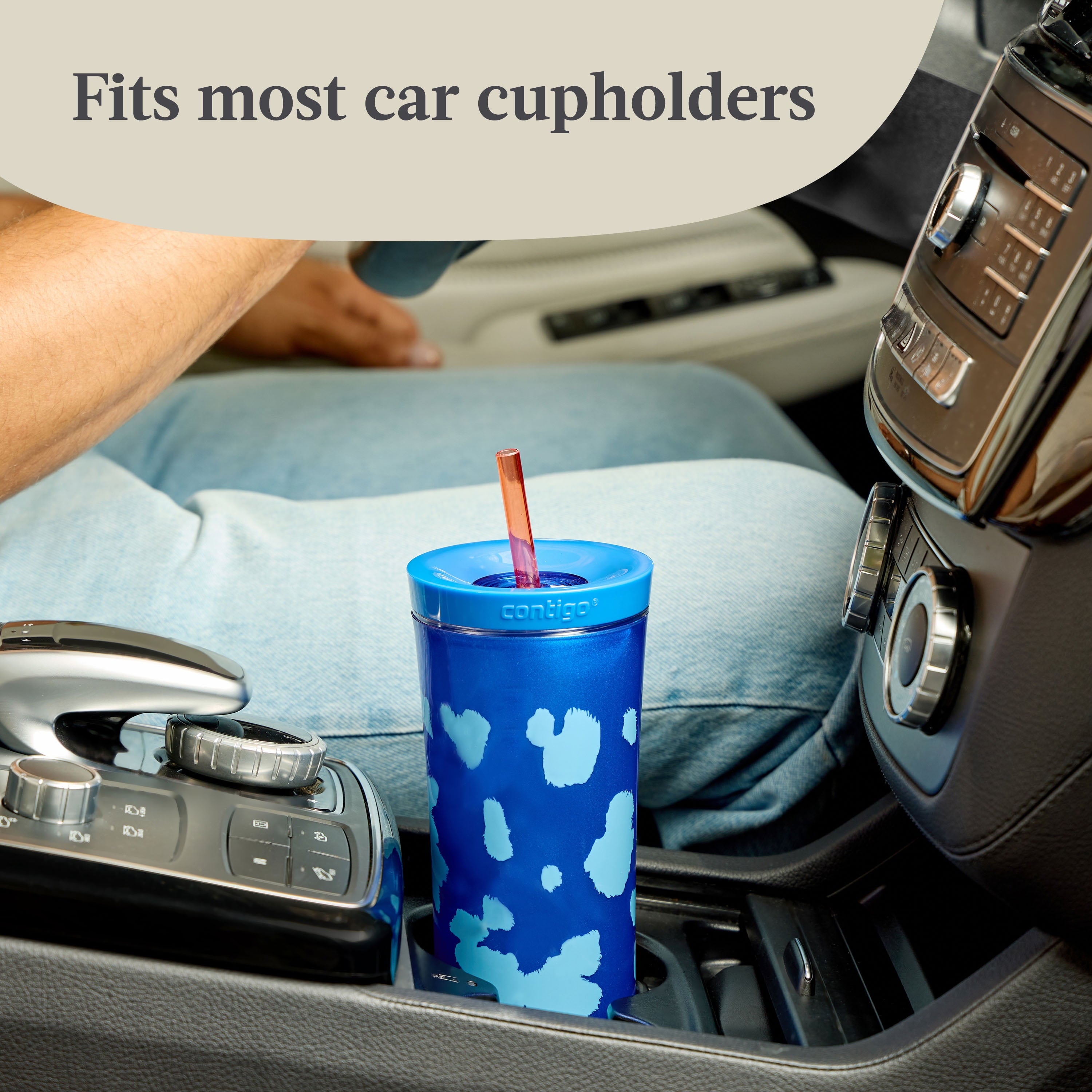 Contigo 20oz Shake &amp; Go Tumbler, Plastic with Straw, Stellar Jay Cowhide Couture - Pick 706