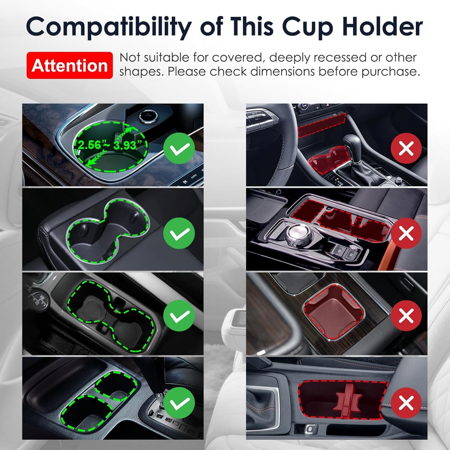Cup Holder Expander: One-Button Open, Universal, Adjustable Holder(Diameter 2.6"- 4.8"), Cup Holder Expander for , , Nalgene, Takeya, Camelbak, Ramblers, , Tumblers, Mugs - Pick 603
