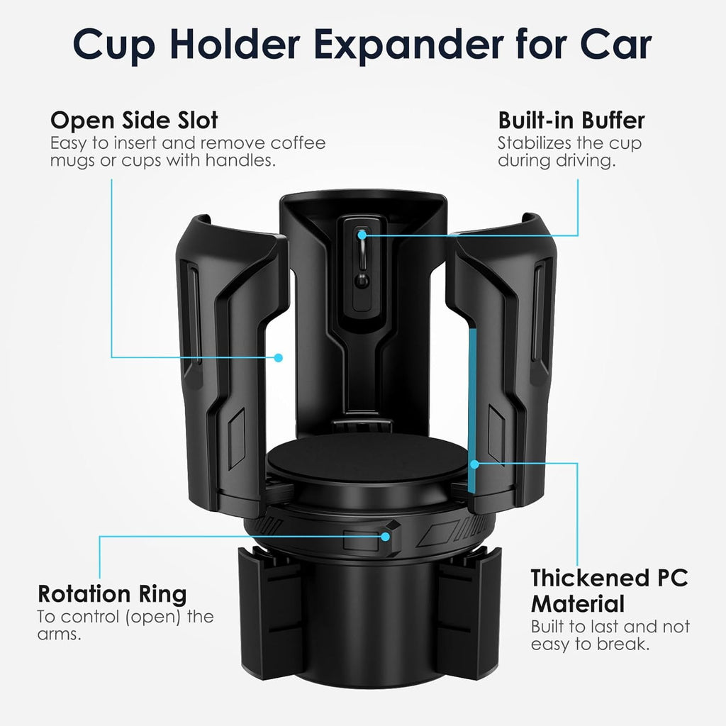 Cup Holder Expander: One-Button Open, Universal, Adjustable Holder(Diameter 2.6"- 4.8"), Cup Holder Expander for , , Nalgene, Takeya, Camelbak, Ramblers, , Tumblers, Mugs - Pick 603