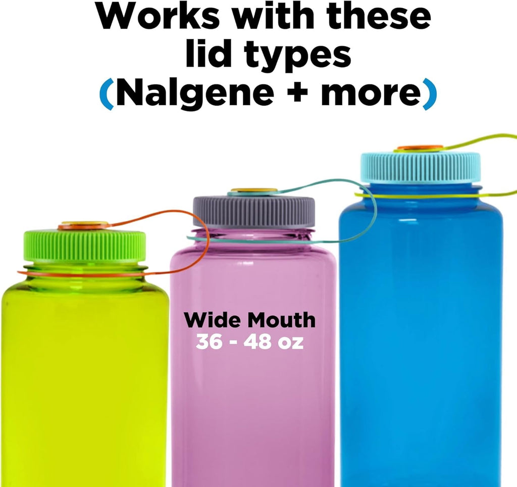 Hydrocord Handle for Nalgene Water Bottles, Fits Wide Mouth Water Bottles, Durable Carrier, Secure Accessories, Compatible with 32oz, 36oz, 48oz Water Bottle (Black) - Pick 765