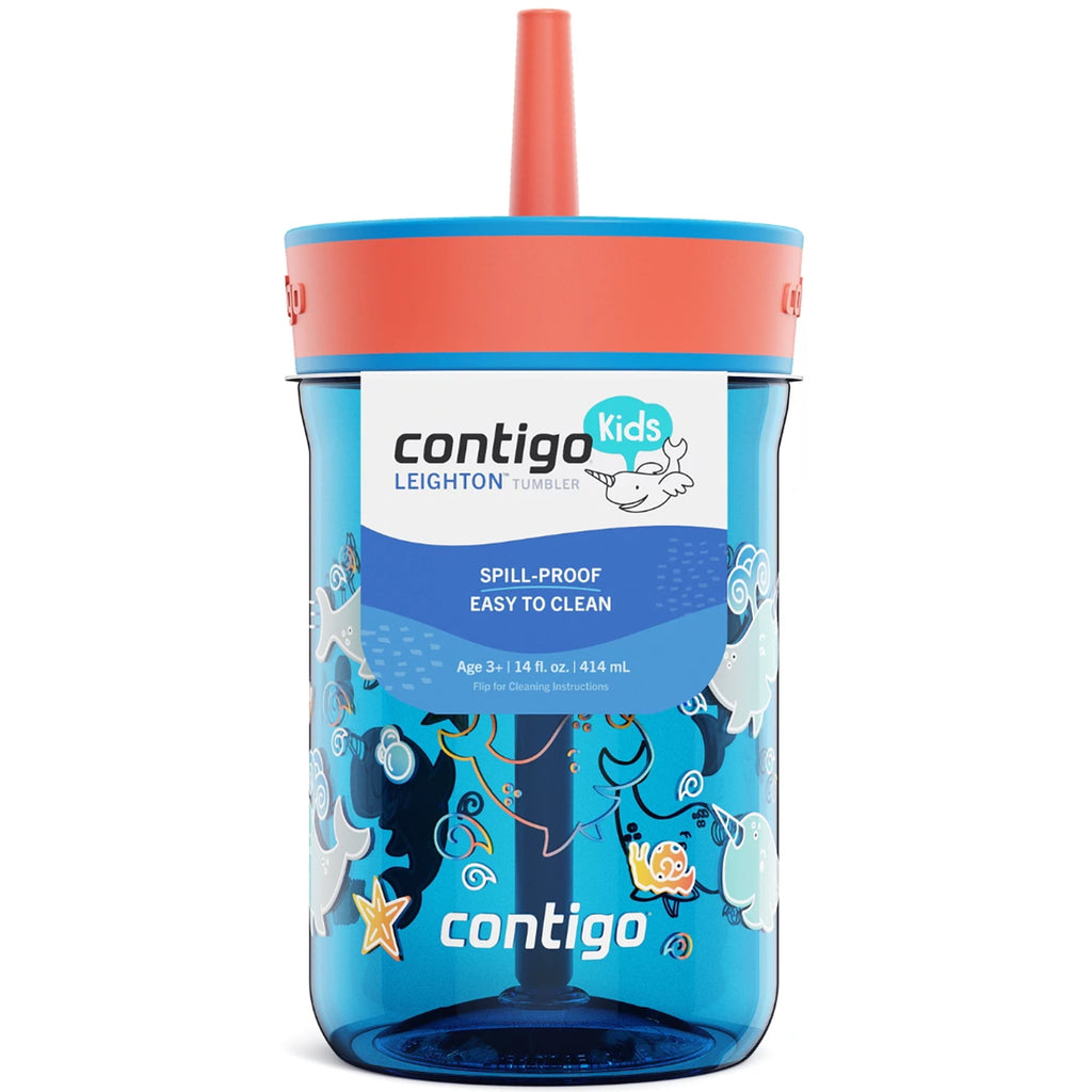 Contigo Kid's 14 oz. Leighton Tumbler with Straw - Juniper/Blue Forest - Pick 605
