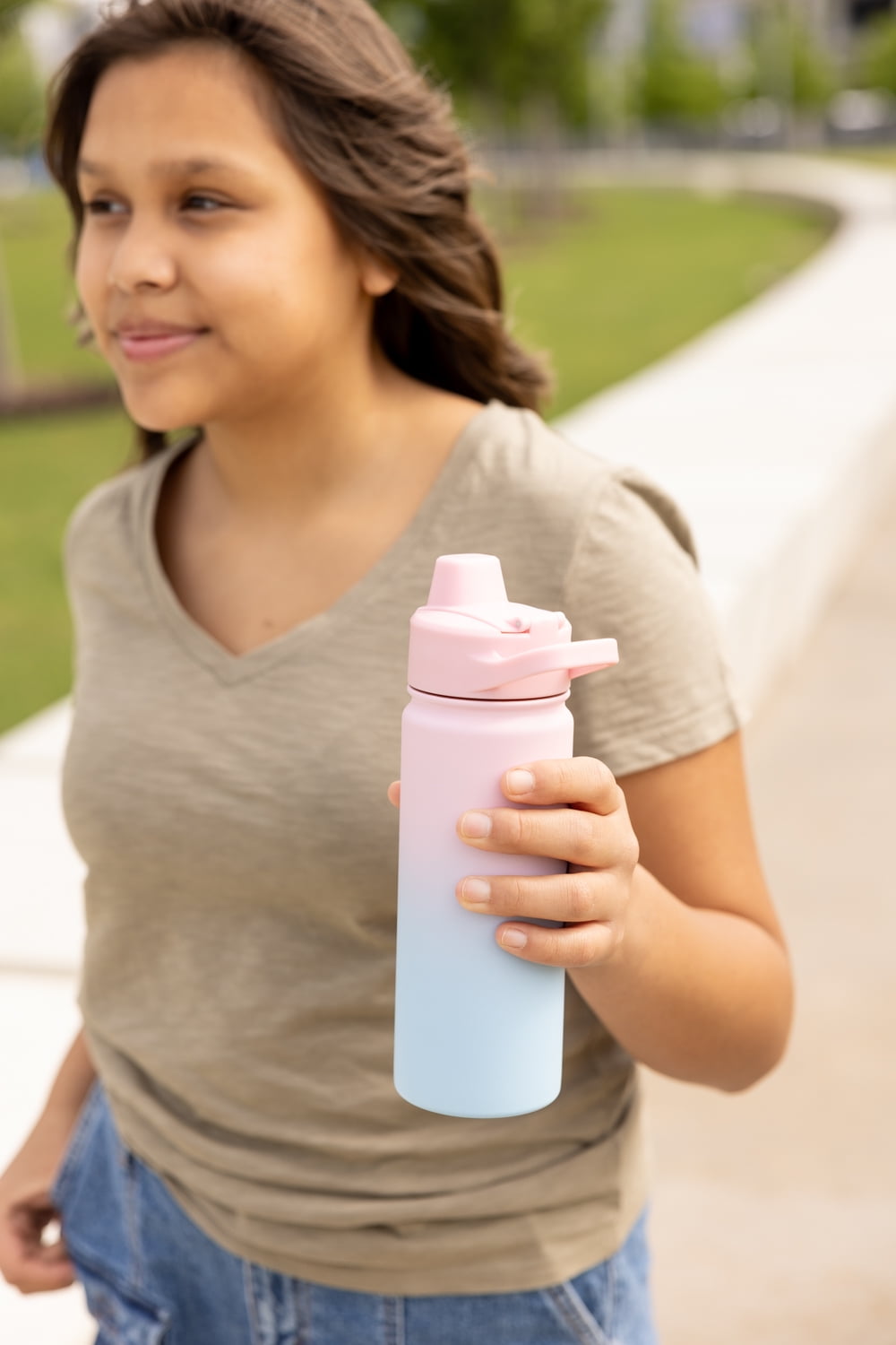 Simple Modern 18 fl oz Insulated Stainless Steel Summit Water Bottle with Covered Silicone Straw Lid | Sweet Taffy - Pick 863