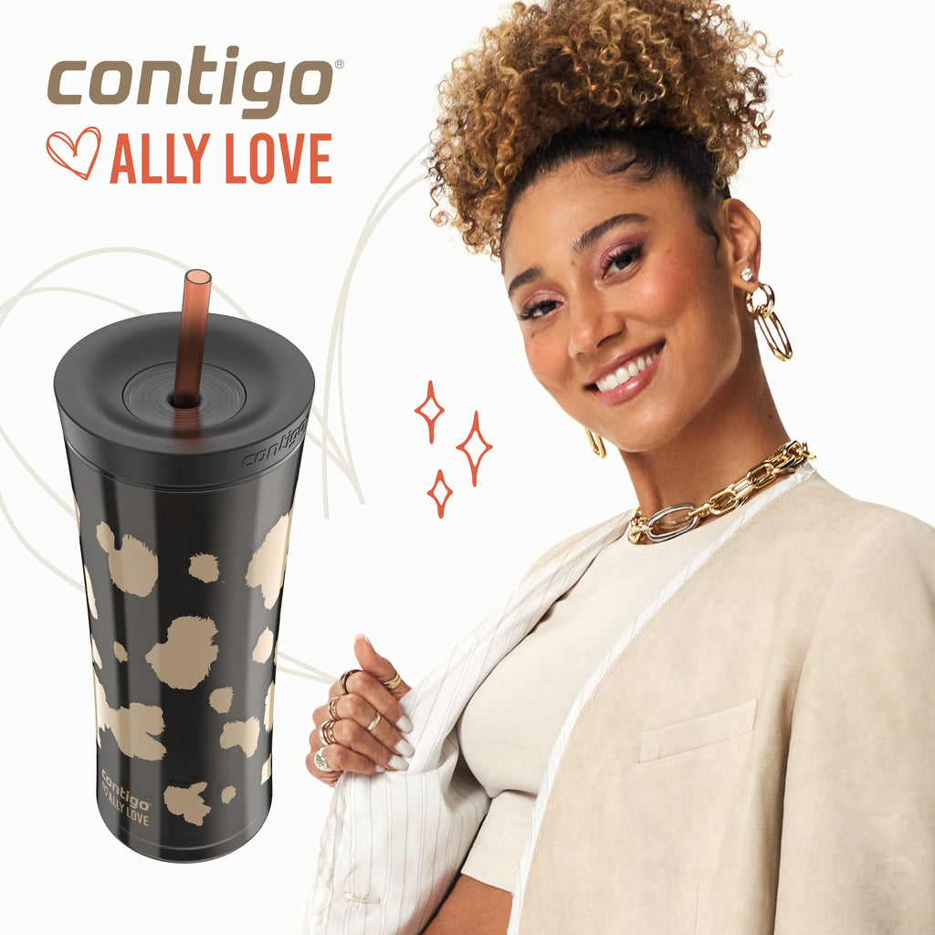 Contigo 20oz Shake &amp; Go Tumbler, Plastic with Straw, Licorice Cowhide Couture - Pick 787