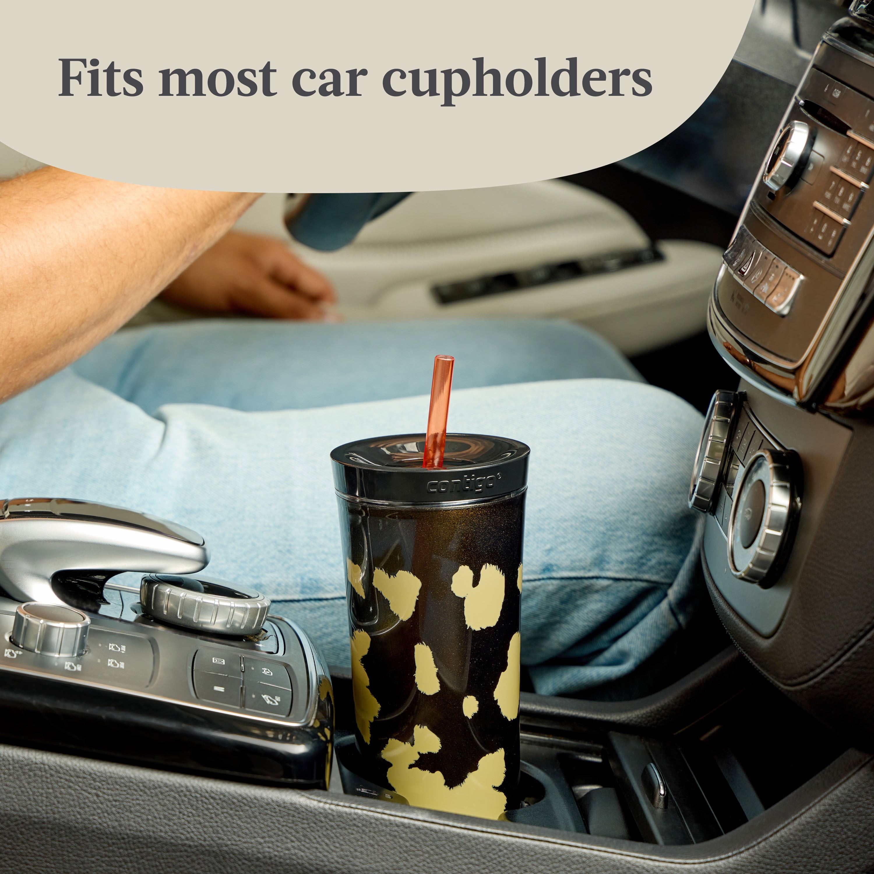 Contigo 20oz Shake &amp; Go Tumbler, Plastic with Straw, Licorice Cowhide Couture - Pick 787