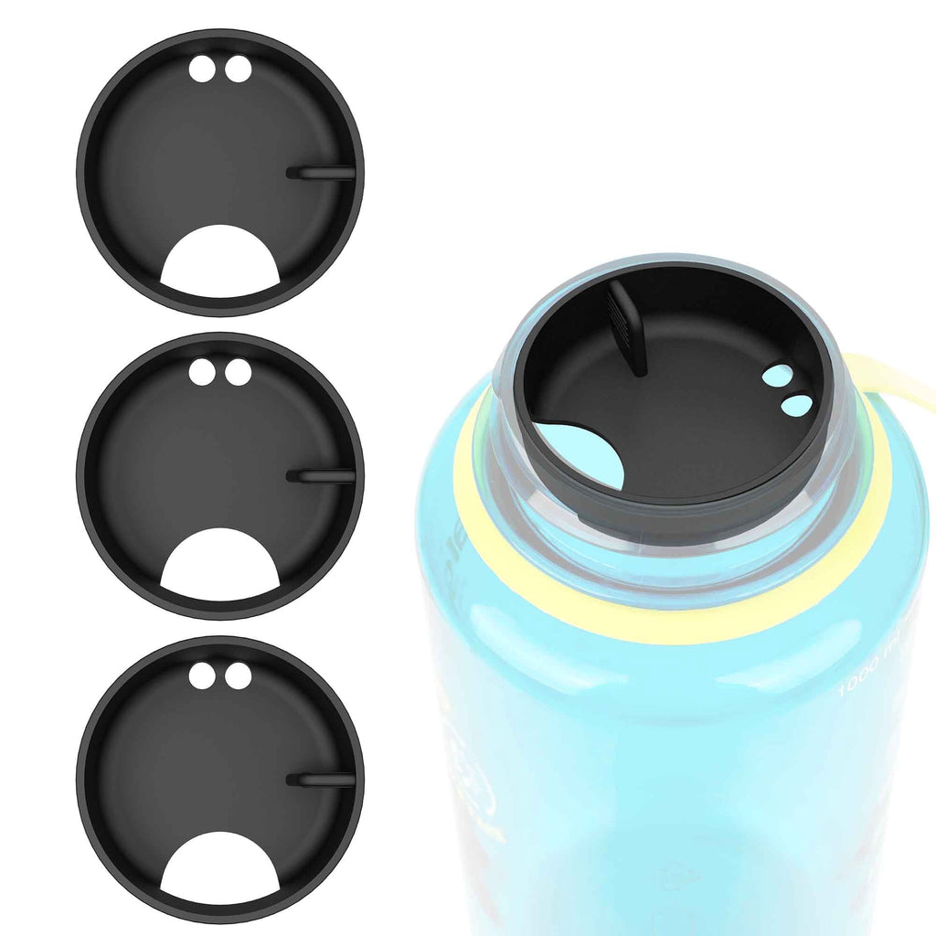 Linkidea 4 Pack Water Bottle Silicone Splashguard Compatible with Nalgene Sustain Wide Mouth 32oz, Anti-Spill Splash Guard for Wide-Necked Bottles with 53mm Opening, Waterbottle Easy Sipper - Pick 621