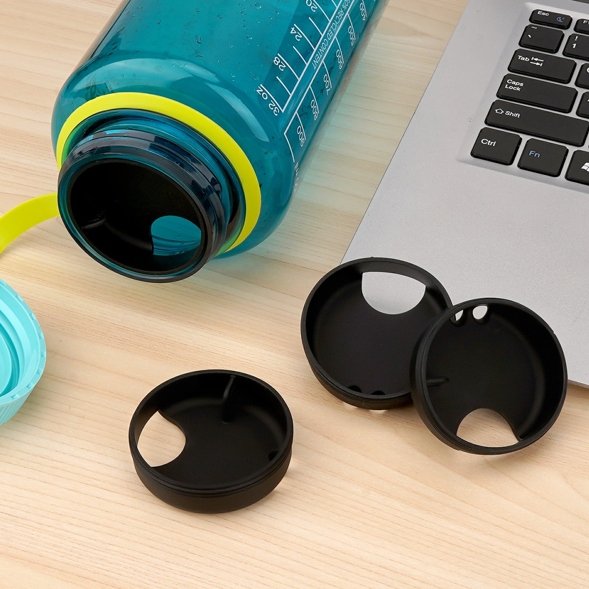 Linkidea 4 Pack Water Bottle Silicone Splashguard Compatible with Nalgene Sustain Wide Mouth 32oz, Anti-Spill Splash Guard for Wide-Necked Bottles with 53mm Opening, Waterbottle Easy Sipper - Pick 621
