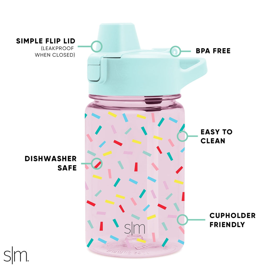 Simple Modern 12 fl oz Reusable Tritan Summit Water Bottle with Silicone Straw Lid | Birthday Cake - Pick 537