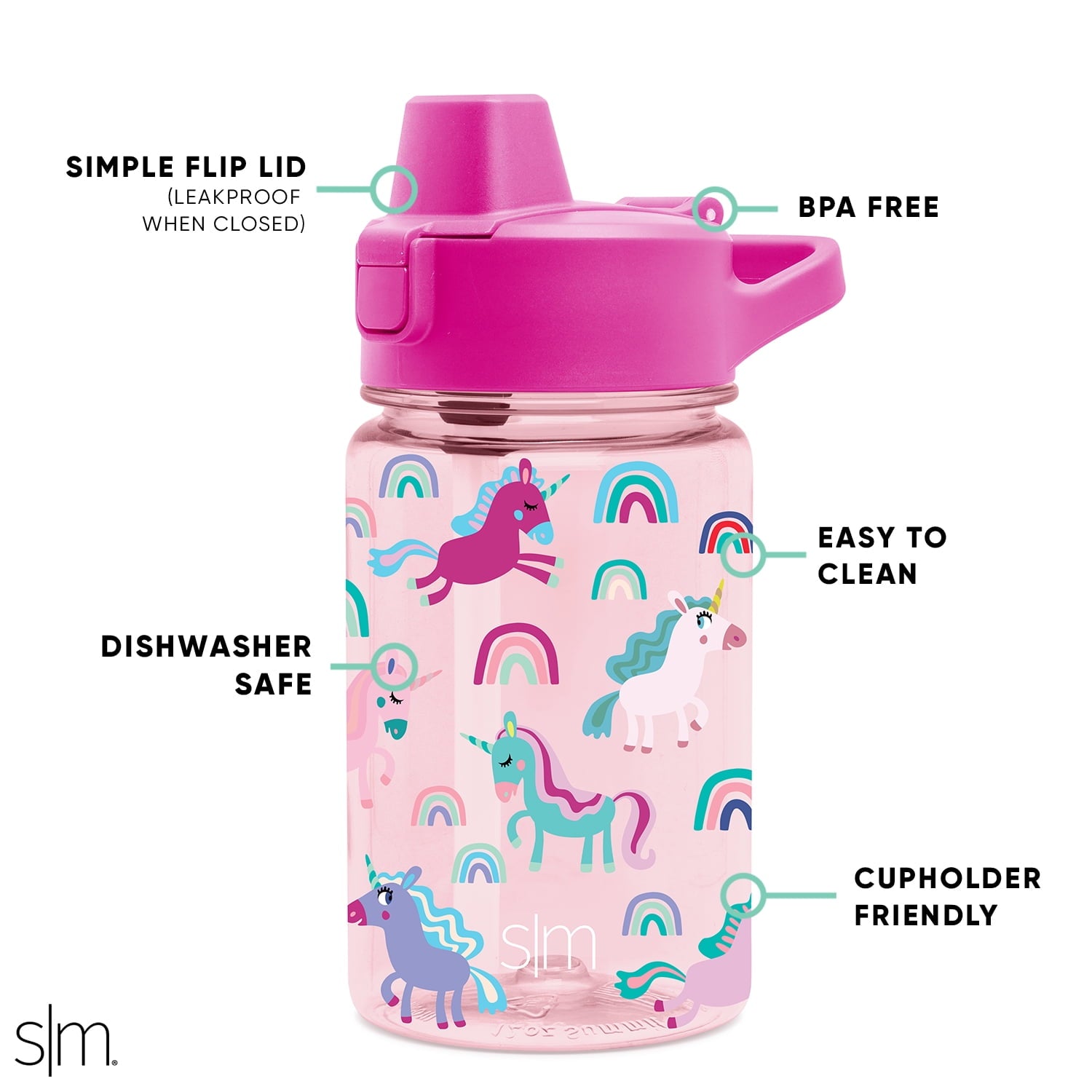 Simple Modern 12 fl oz Reusable Tritan Summit Water Bottle with Silicone Straw Lid | Birthday Cake - Pick 537