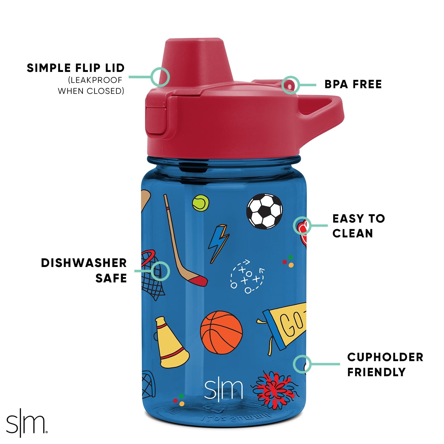 Simple Modern 12 fl oz Reusable Tritan Summit Water Bottle with Silicone Straw Lid | Birthday Cake - Pick 537