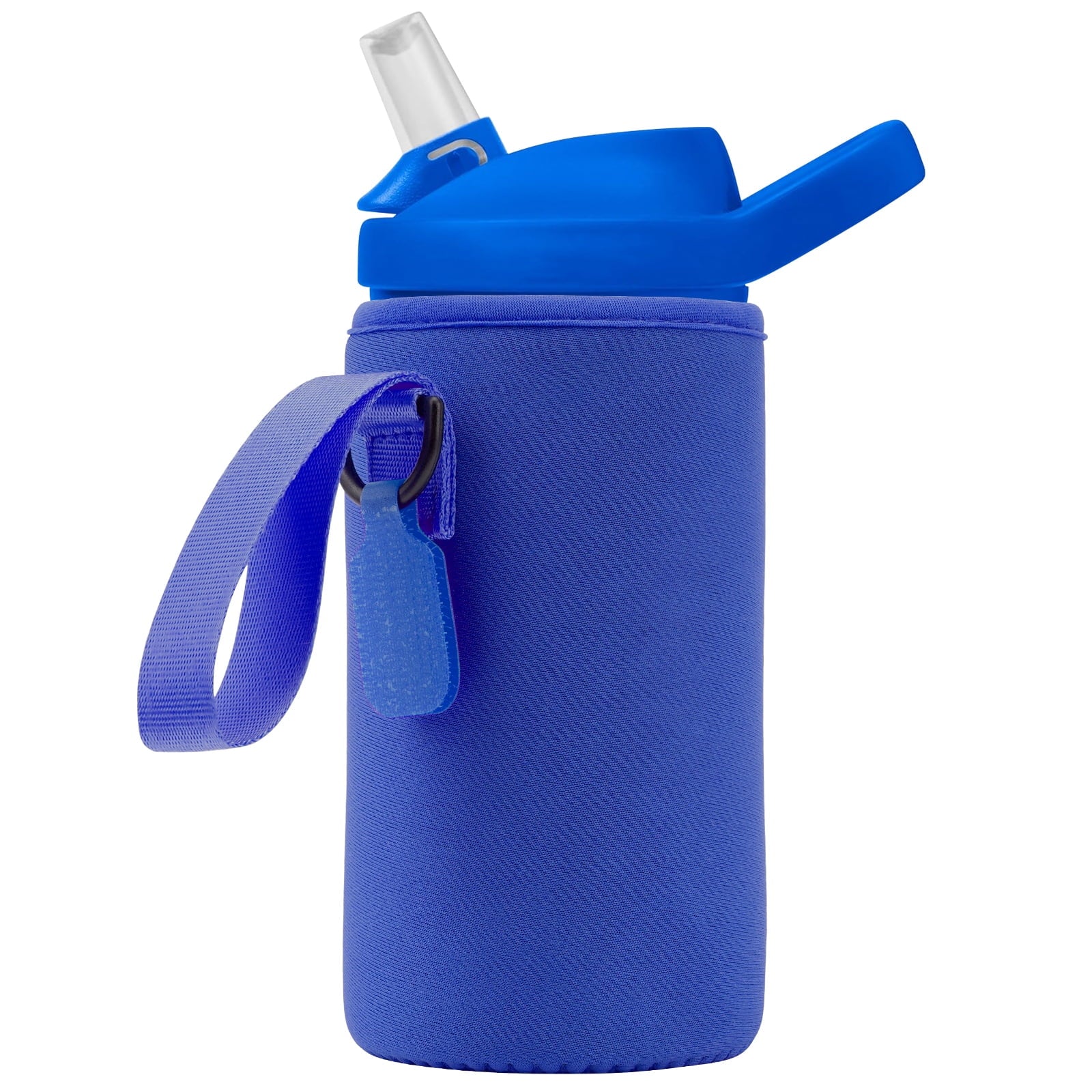 Linkidea Water Bottle Sleeve Compatible with CamelBak Eddy+ Tritan 14oz, Steel 12oz Kids Bottle, Waterbottle Holder Bag with Name Tag, Navy Blue - Pick 201