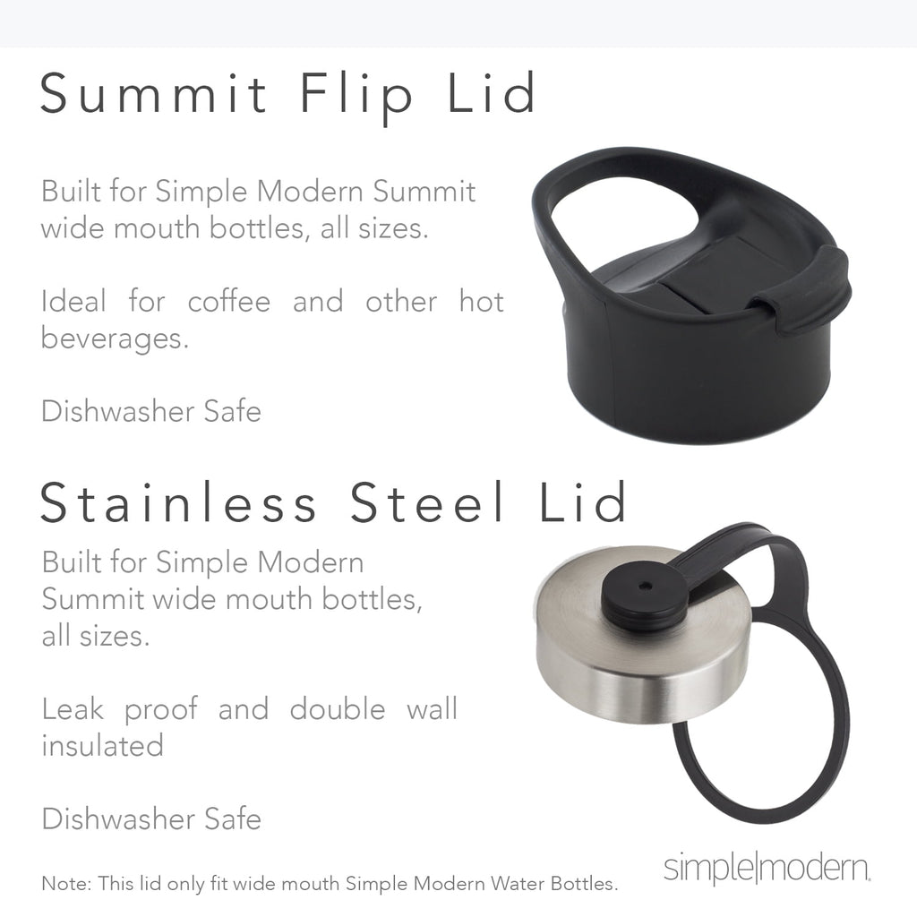 Simple Modern Summit 18 oz Silver and Black Double Wall Vacuum Insulated Stainless Steel Water Bottle with Wide Mouth and Flip-Top Lid - Pick 499