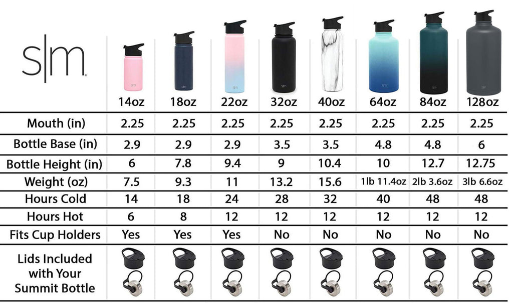 Simple Modern Summit 18 oz Silver and Black Double Wall Vacuum Insulated Stainless Steel Water Bottle with Wide Mouth and Flip-Top Lid - Pick 499