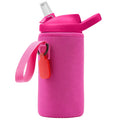 Linkidea Water Bottle Sleeve Compatible with CamelBak Eddy+ Tritan 14oz, Steel 12oz Kids Bottle, Waterbottle Holder Bag with Name Tag, Rose Red - Pick 990