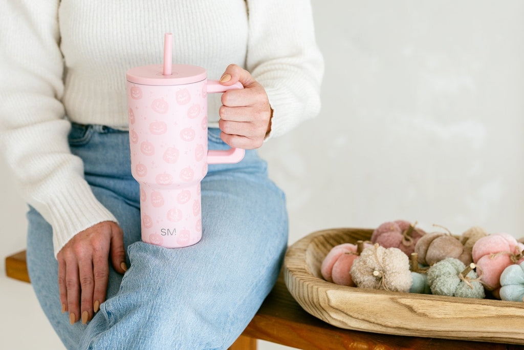 Simple Modern 30 fl oz Insulated Stainless Steel Trek Tumbler with Straw Lid | Seaglass Sage and Cream Checkmate - Pick 125