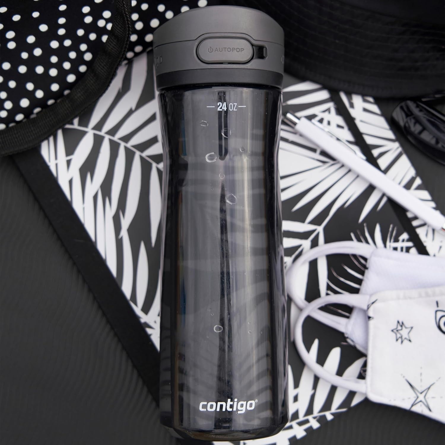 Contigo - Water Bottle with Leak-Proof and Locking Lid, BPA Free, 709ml Capacity, Black - Pick 801