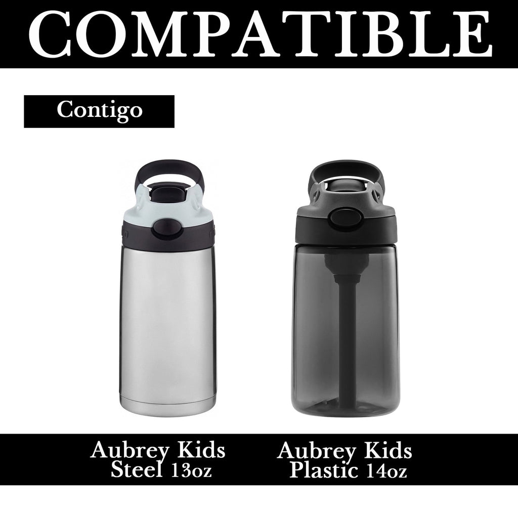 Linkidea Water Bottle Sleeve Compatible with Contigo Aubrey Tritan 14oz, Steel 13oz Kids Bottle, Waterbottle Holder Bag with Name Tag, Black - Pick 302