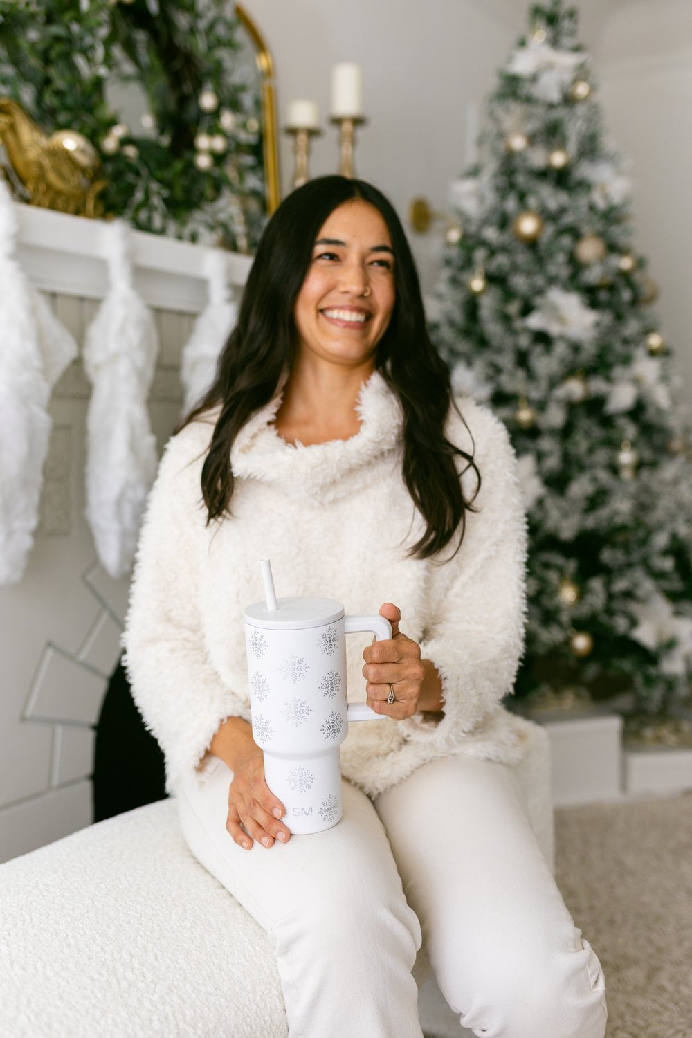 Simple Modern 30 fl oz Insulated Stainless Steel Trek Tumbler with Straw Lid | Seaglass Sage and Cream Checkmate - Pick 125