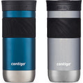 Contigo SNAPSEAL Insulated Stainless Steel Travel Mug with Grip, 16 oz, Blueberry Transparent Satin &amp; Gold Morel, 2-Pack - Pick 792